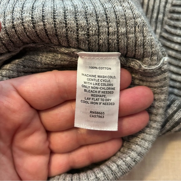Calibrate Gray Ribbed Men's Sweater 100% cotton turtleneck size Large - Picture 7 of 7